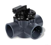 Vanne de dérivation à 3 voies 2 pouces PVC pour Pentair 263028, renforcé en fibre de verre pour poignée pour pompes et filtres de piscine, haut débit gris pièce de rechange pour systèmes Jandy (gris)