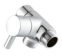 Vanne de dérivation de douche à 3 voies G1/2 en laiton avec adaptateur en T pour tête fixe et portative, finition argent brossé, double contrôle de sortie pour salle de bain mise à niveau de plomberie