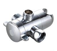 Vanne de dérivation de douche à trois voies en ABS argenté et noir - Répartiteur de débit d'eau pour salle de bain - Mise à niveau du luminaire de plomberie (argenté)