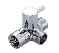 Vanne de dérivation de douche à trois voies en laiton massif avec mode pause pour têtes fixes et portatives, adaptateur répartiteur de bras de baignoire NPT de 1,2 cm, finition chromée (galvanoplastie