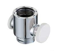 Vanne de dérivation de douche en ABS avec contrôle du débit réglable et fonction d'arrêt d'eau (argent + blanc)
