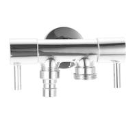 Vanne de Dérivation D'eau à Trois Voies, Cuivre, Deux Sorties, Blanc | Deux Vannes D'arrêt Indépendantes, Installation Simple, Contrôle Facile, pour Robinet et Lave-vaisselle