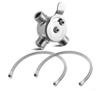 Vanne de mélange thermostatique manuelle pour eau chaude et froide, mitigeur de robinet en laiton avec vis de verrouillage, filetage de 0,95 cm et 1,27 cm, design compact pour pont d'évier (1/2)