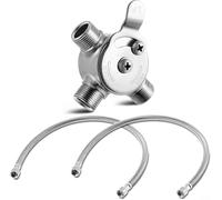 Vanne de mélange thermostatique manuelle pour eau chaude et froide, mitigeur de robinet en laiton avec vis de verrouillage, filetage de 0,95 cm et 1,27 cm, design compact pour pont d'évier (3/8)