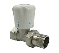 Vanne de radiateur thermostatique, 15 mm x 1,9 cm, tête TRV en laiton avec 5 réglages de température pour contrôle du chauffage domestique, corps en cuivre (A)