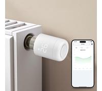 Vanne de Radiateur Thermostatique Intelligente WiFi, Contrôle par Application Smart Life/Tuya, Compatible Alexa & Home, 6 Modes, Programmation, Détection Fenêtre Ouverte, Verrou, passerelle requise