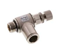 Vanne de régulation de débit Coude de sortie de compteur 10 mm - G1/4'' Vis moletée en laiton