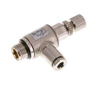 Vanne de régulation de débit Coude de sortie de compteur 4 mm - G1/8'' Vis moletée en laiton
