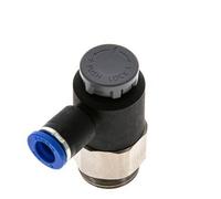 Vanne de régulation de débit Coude de sortie de compteur 8 mm - G1/2'' Laiton/ Contre-écrou PA 66