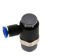 Vanne de régulation de débit Coude de sortie de compteur 8 mm - R1/2'' Laiton/ Contre-écrou PA 66