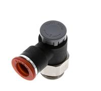 Vanne de régulation de débit Coude d'entrée 10 mm - G3/8'' Laiton/ Contre-écrou PA 66