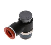 Vanne de régulation de débit Coude d'entrée 10 mm - R3/8'' Laiton/ Contre-écrou PA 66