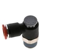 Vanne de régulation de débit Coude d'entrée 12 mm - R1/2'' Laiton/ Contre-écrou PA 66