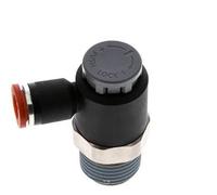 Vanne de régulation de débit Coude d'entrée 8 mm - R1/2'' Laiton/ Contre-écrou PA 66