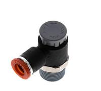 Vanne de régulation de débit Coude d'entrée 8 mm - R3/8'' Laiton/ Contre-écrou PA 66