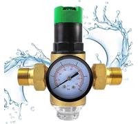 Vanne de régulation de pression 3/4 pouce - Régulateur de pression d'eau - DN 20 en laiton - Régulation de pression robuste - Régulateur de pression d'eau avec filtre et manomètre - Convient pour les 