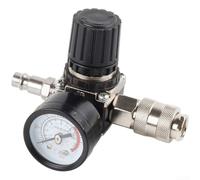 Vanne de régulation de pression carrée avec jauge de fer, triple joint européen pour compresseur d'air, alliage d'acier réglable 140 psi, design compact noir
