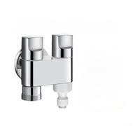 Vanne de sortie double étanche avec filetages étendus (F) | Acier inoxydable brossé gris acier inoxydable, finition résistante aux rayures, construction, esthétique moderne