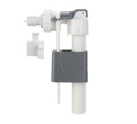 Vanne d'entrée de toilettes à entrée inférieure pour réservoir dissimulé - Remplissage silencieux avec filtre et support droit - Pièce de rechange en plastique 22 cm