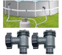 Vanne d'entrée/sortie pour pompe de piscine - Virex® - Compatible Coleman, Intex, Bestway - Tuyau 38 mm - Lot de 2