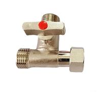 Vanne d'inverseur de robinet en cuivre à 3 voies : séparateur de robinet d'évier robuste pour robinet de cuisine - Contrôle de l'eau chaude et froide avec adaptateur en T (rouge)