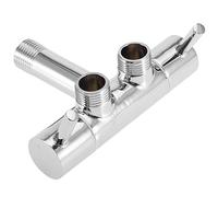 Vanne Double Commande Robinet Bidet Mural Laiton Chromé T-Valve 1 Entrée 2 Sorties Économie d'Espace pour Toilette Salle de Bain G1/2