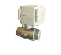 Vanne électrique 1/2 ''DC/AC9V-24V 3/7 fils grue motorisée filetage NPT/BSP DN15 avec commande manuelle for Agua, brassage, indicateur de plomberie uniquement(NPT,AC DC 9V-24V_CR502)