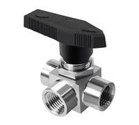 vanne en acier inoxydable, Robinet à bille en forme de T en acier inoxydable, vanne de commutation à 3 voies à filetage femelle 1/2 ", 3/4", 1/8 ", 3/8", 1/4 "G, 1 pièces(G Thread 1/4")