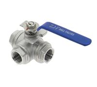 vanne en acier inoxydable, Vanne à bille à 3 voies en acier inoxydable 304, type L, type T, 1/4", 3/8", 1/2", 3/4", 1", DN8, DN10, DN15, DN20, DN25, vanne à filetage femelle BSP, 1 pièce (taille : DN5