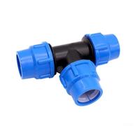 Vanne en T à 3 voies à connexion rapide pour irrigation de jardin, raccord de tuyau en plastique compatible avec le fer PE PVC PPR de 20 à 63 mm, connecteur haute pression résistant aux intempéries