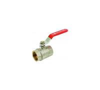 Vanne F/F laiton levier inox plat rouge 1" 1/2" PN25