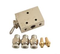Vanne Mécanique 2/5 Voies Laiton Nickelé 6mm | Alliage de zinc et pour cuivre, résistance , finition nickelée, connecteurs push-to-connect 6mm inclus