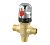 Vanne mélangeur thermostatique en laiton 1/2" pour contrôle de la température par exemple 35-45 °C avec limite de sécurité 42 °C pour douche, baignoire et lavabo, installation facile, design robuste