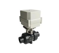 Vanne PVC DN15 TF15-P2-C BSP/NPT 1/2'' AC 110 V-230 V 10 Nm Marche/Arrêt 15 s Engrenage métallique(B1sp,AC-CR502 NORMALLY CLOSE)
