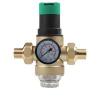 Vanne réductrice de pression d'eau en laiton avec manomètre et filtre, 1/2 3/4" DN15 DN20, régulateur fiable pour usage domestique commercial (1/2/DN15)