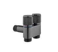 Vanne Robinet Machine Laver Double Commande G1/2 1 Entrée 2 Sorties | Vanne 1 entrée 2 sorties, contrôle de l'eau de la machine à laver(Black)