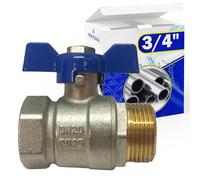 Vanne Sphère Mâle Femelle 3/4" Laiton avec Joints PTFE Poignée Papillon | Garantie de 10 Ans - MONTERAL