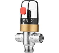 Vanne thermostatique de contrôle de la température Mitigeur douche eau chaude froide G1/2 Vanne de mélange en cuivre Vanne de dérivation douche à trois voies pour système de chauffage solaire Tuyau d'
