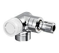 vanne thermostatique Oventrop série E 1163482 angle d'angle, gauche, préréglage en continu, DN 15, laiton, construction en acier inoxydable