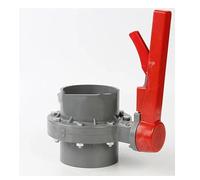Vanne, vanne d'arrêt en PVC, type socle, vanne à disque, DN 110 mm, vanne d'arrêt pour arrosage, en plastique, vanne d'arrêt monobloc, 1 pièce (Couleur : poignée en plastique)