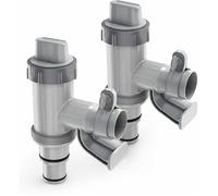 Vannes d'arrêt piscine 32mm/38mm - raccords, adaptateur, support tuyau - Pièces rechange piscine hors sol | Lot de 2