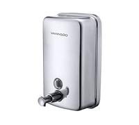 VANNSOO Distributeur de Savon Mural Commercial en Acier Inoxydable avec Pompe à Liquide antirouille, Anti-Fuite, pour Salle de Bain (1000 ML)