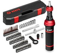 VANPO Tournevis Dynamométrique, 1-6 Nm, 64 Pièces, für Vélo Réparation | 1/4 ynamométrique Kit Réglable avec Poignée en T, Embouts Plats, Hexagonaux, Torx et Phillips für Assemblage, Modélisme