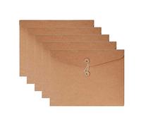 VANRA Classeur en kraft String Pochettes de projet fichier veste organiseur de documents plat sans extension Format A4 Marron kraft