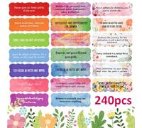 VANRA Lot de 240 autocollants inspirants en vinyle pour scrapbooking, journal, planificateur, bouteilles d'eau, scrapbooking, pages d'ordinateur portable, autocollants d'affirmation positive en vinyle