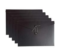 VANRA Lot de 5 classeurs A4 larges en papier kraft avec boucle pour bureau, école, université, noir