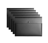 VANRA Lot de 5 enveloppes A4 pour papiers, portefeuilles en plastique, organiseur de documents avec fermeture à bouton-pression, format A4 (noir)
