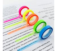VANRA Lot de 5 rouleaux de ruban adhésif transparent de marquage autocollant fluorescent amovible pour e lecture, 5 m par rouleau