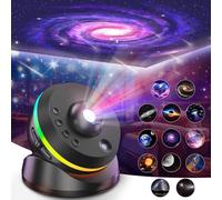 VanSmaGo Projecteur Ciel Etoile Galaxie, Planétarium Projecteur 13 en 1, Veilleuse Galaxy Projector avec Rotation à 360°, Projection Constellation HD 4K pour Chambre d'Enfants (noir)