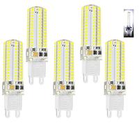 Vansuky Lot de 5 ampoules LED G9 6 W, 104 LED, blanc froid (lumière du jour), 6 000 K, SMD 3014, AC 220 V-240 V, 550 lm, luminosité puissante avec angle de faisceau de 360 °